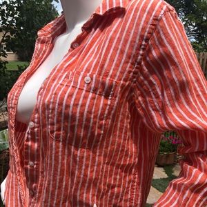 Lauren Linen Stripe Button Down - PM